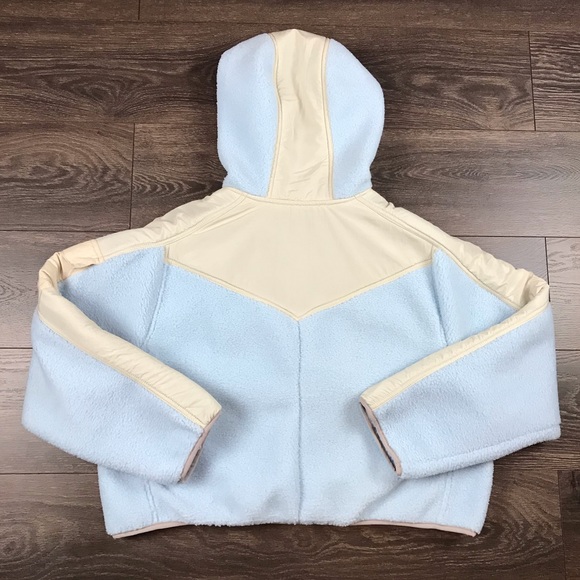 Air Jordan Women’s 1/2 Zip Light Blue Hooded Fleece Sherpa Jacket DJ2726-010 NEW - Picture 8 of 9